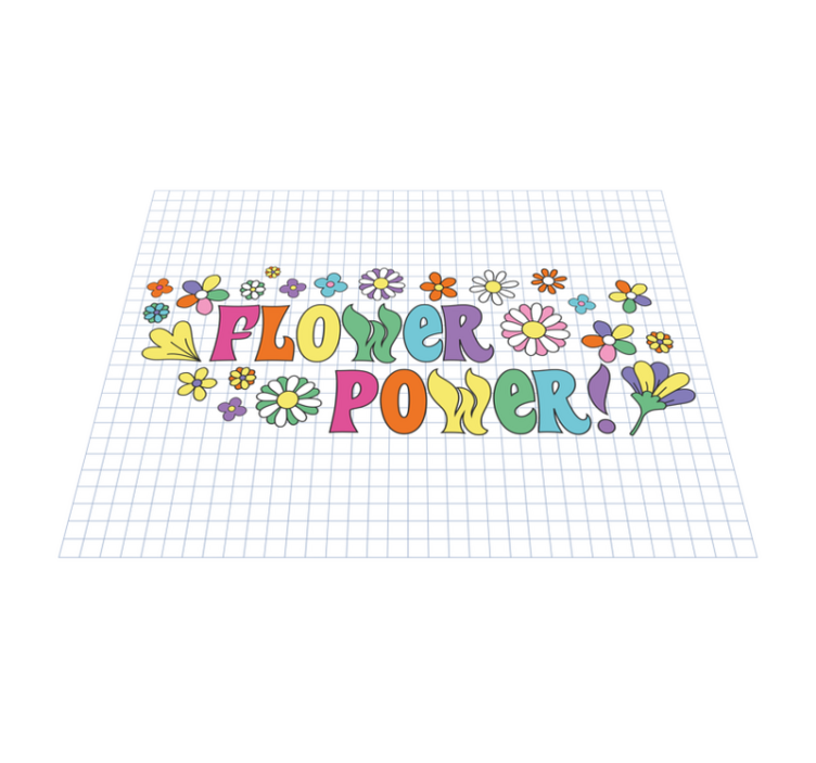 Flower Power Design floral vinyl rug - TenStickers
