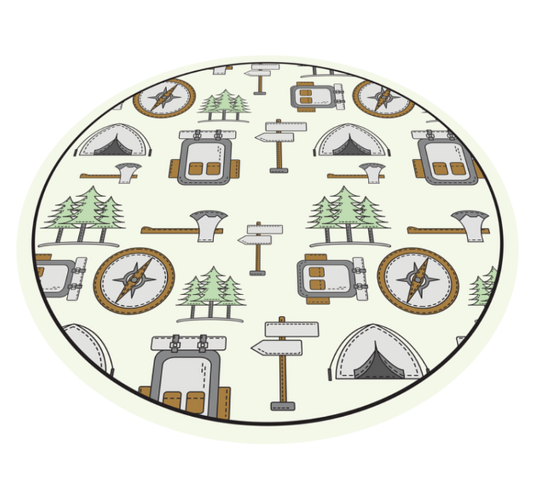 Camping Expedition Idea road vinyl rug - TenStickers