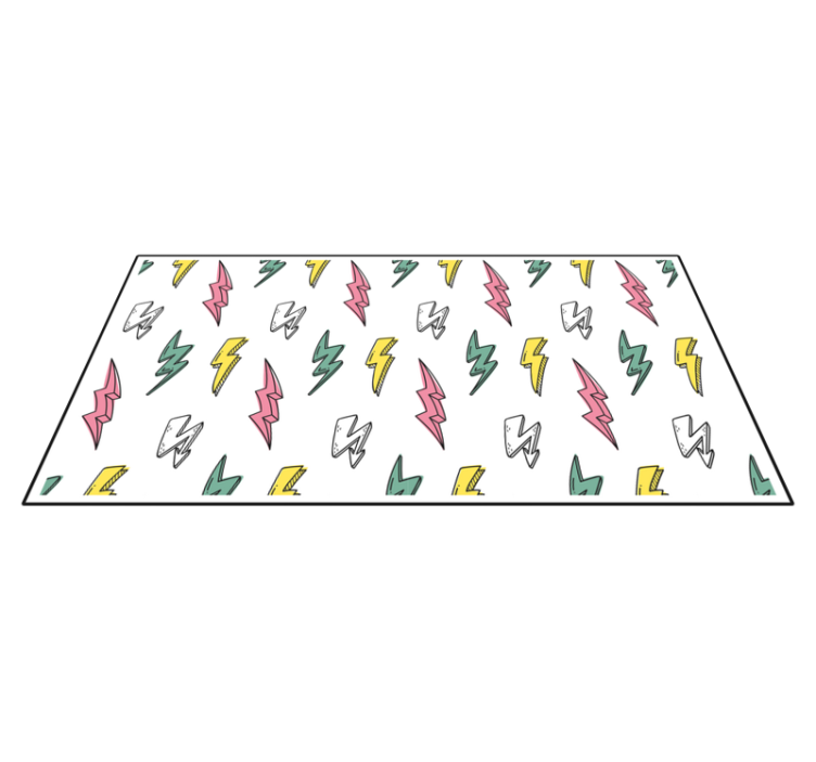 Lightning bolt pattern game vinyl rug - TenStickers