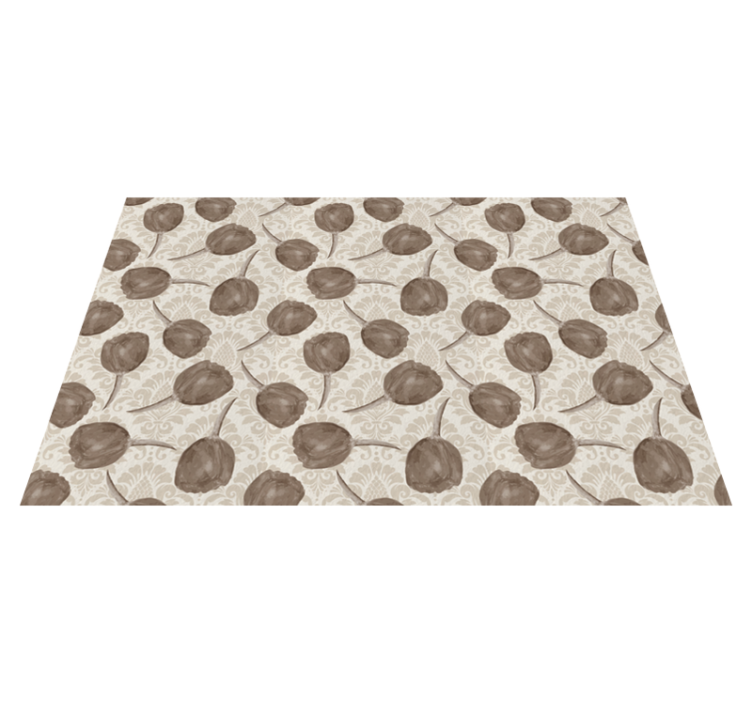 Gentle Botanical Motif floral vinyl rug - TenStickers