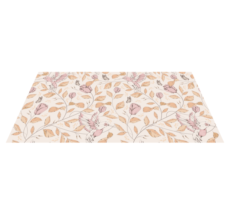 Pastel floral elegance entrance hall vinyl rug - TenStickers