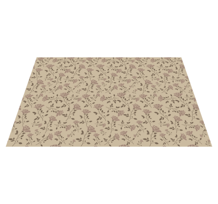 Delicate Floral Element floral vinyl rug - TenStickers
