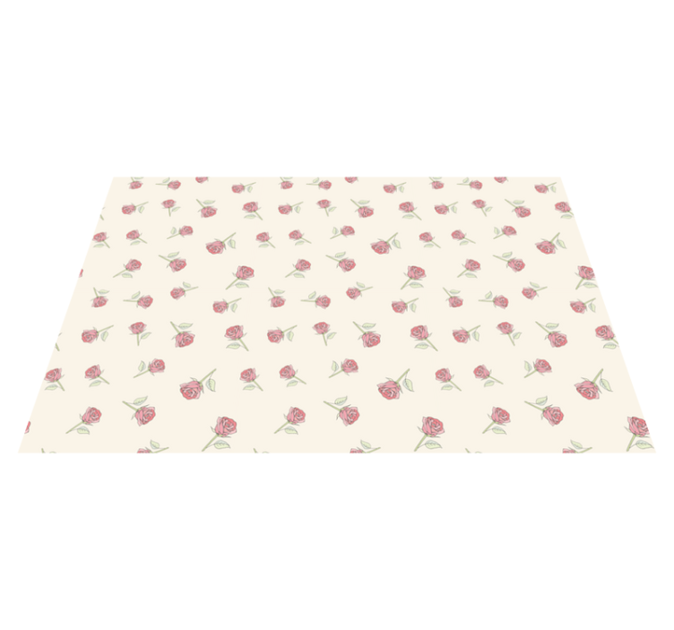 Charming Rose Pattern floral vinyl rug - TenStickers