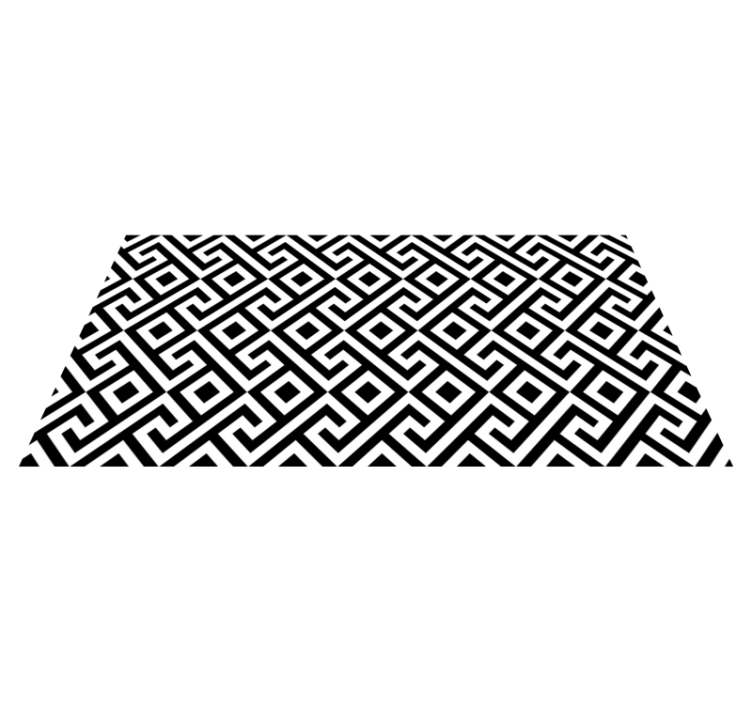 Bold black and white pattern geometric vinyl rug - TenStickers
