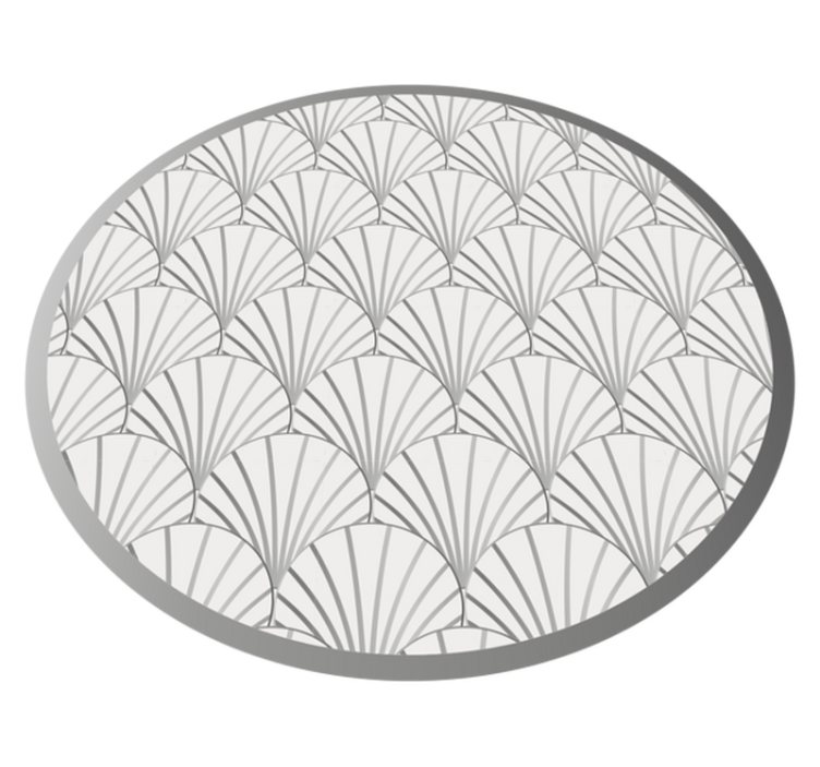Elegant fan pattern bathroom vinyl rug - TenStickers