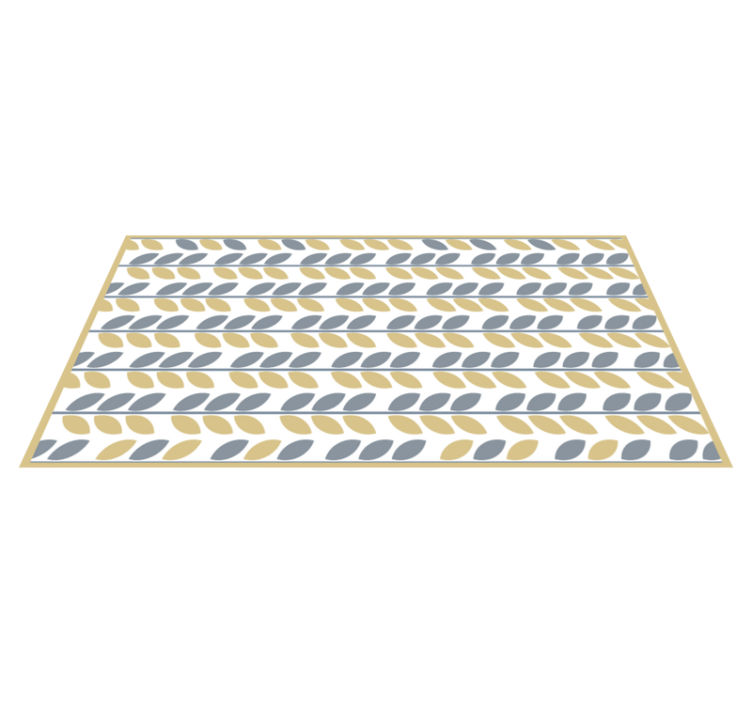 Leafy Pattern Stripes nature vinyl rug - TenStickers