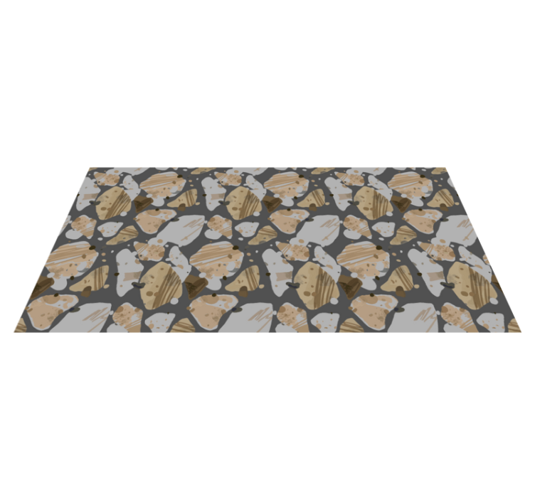 Abstract stone pattern wood effect vinyl rug - TenStickers