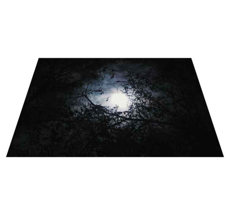 Eerie moontlit forest nature vinyl rug - TenStickers