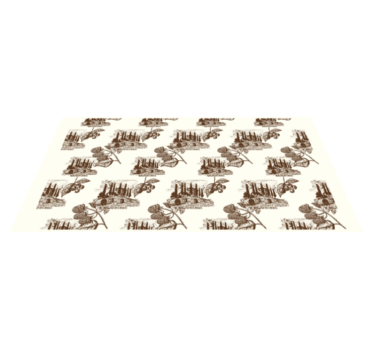 Elegant beige scene vintage vinyl rug - TenStickers