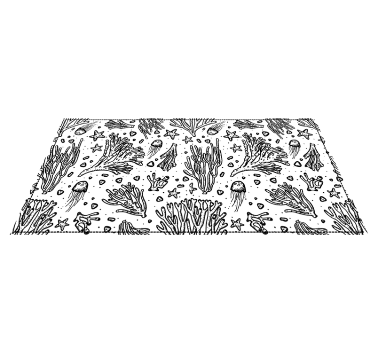Black And White Ocean Motif Animal Rug - TenStickers