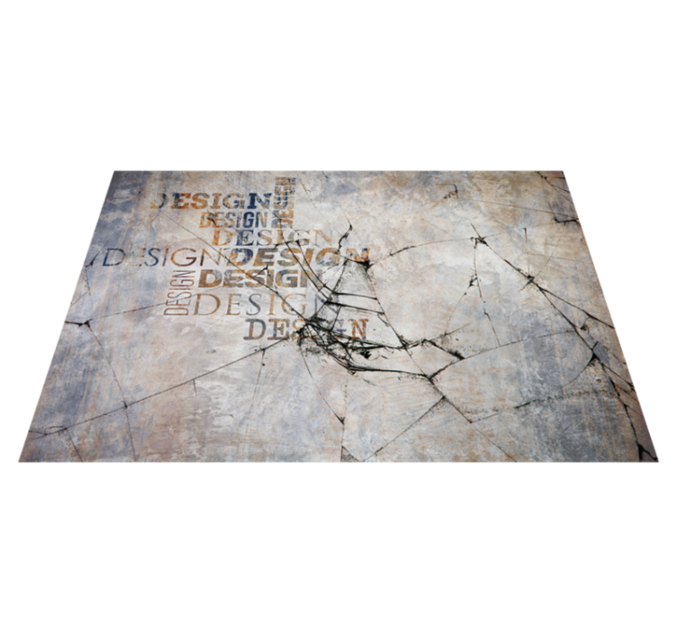 Cracked Stone Typography Effect Rug - TenStickers