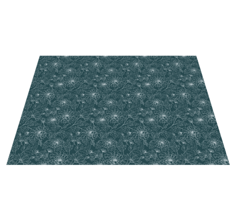 Botanical pattern overlay Floral rug - TenStickers