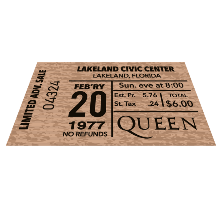 Concert Ticket Replica custom rug - TenStickers