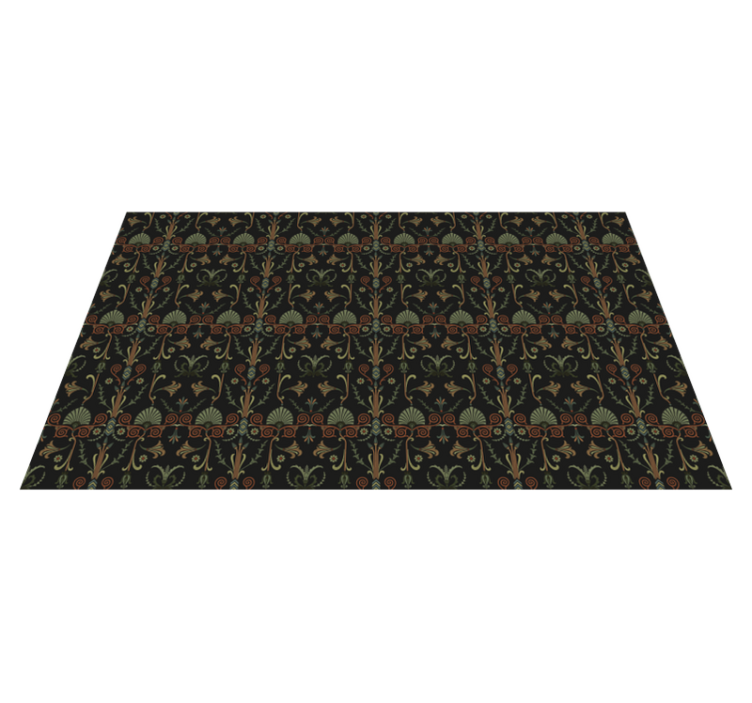 Ornate botanical patterns Vintage style rug - TenStickers