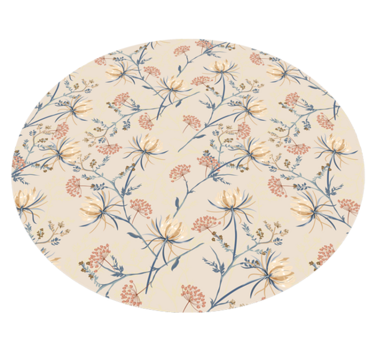 Botanical bloom surface floral vinyl rug - TenStickers