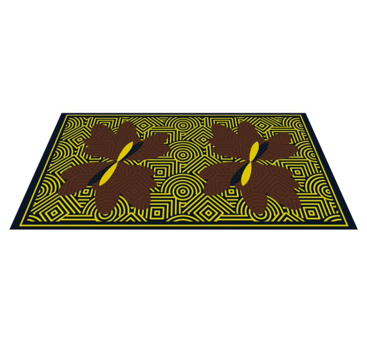 Geometric Floral Divergence geometric vinyl rug - TenStickers