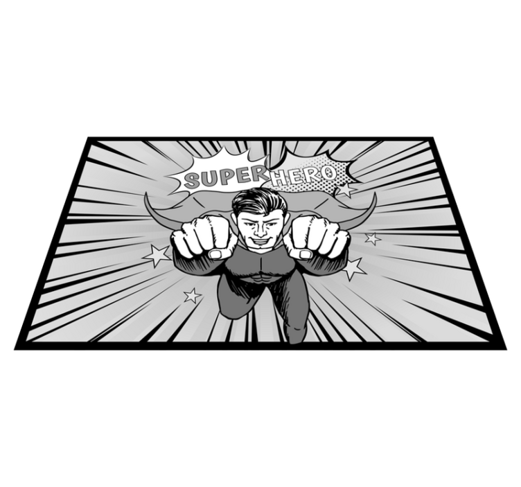 Dynamic Superhero Graphic playroom carpet - TenStickers