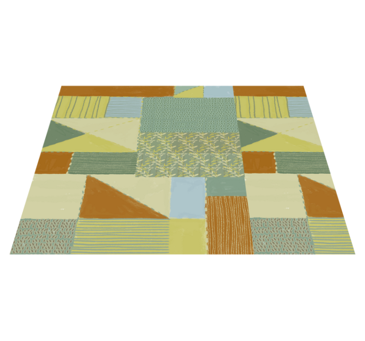 Patchwork tapestry geometric vinyl rug - TenStickers