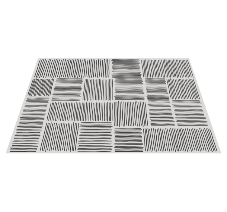 Monochromatic Line Patterns striped runner rug - TenStickers