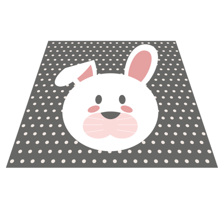 Bunny Polka Dot Overlay kids rug - TenStickers