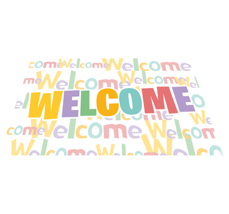 Colorful Welcome Typography custom rug - TenStickers