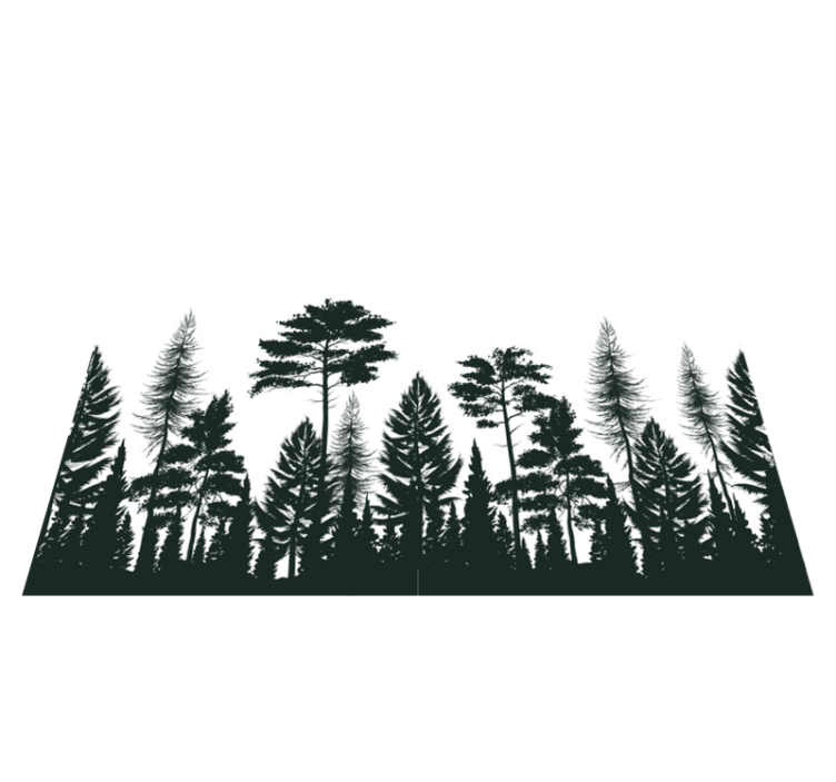 Silhouetted forest nature vinyl rug - TenStickers