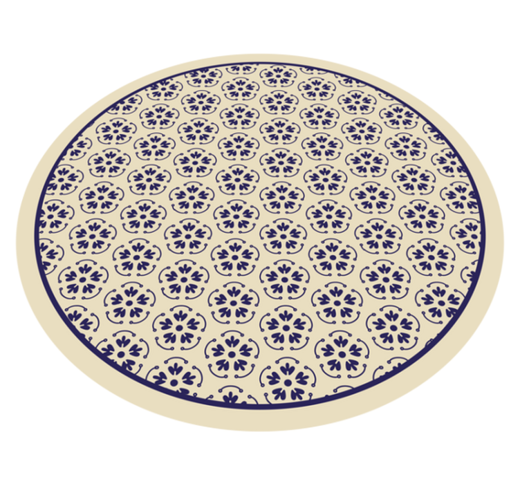 Circular mosaic pattern floral vinyl rug - TenStickers