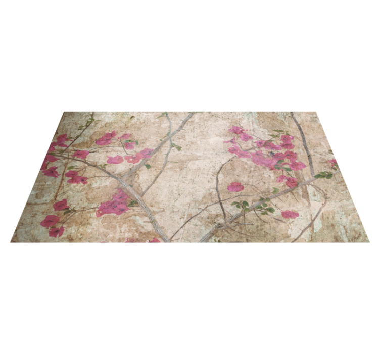 Blossom Branch Overlay floral vinyl rug - TenStickers