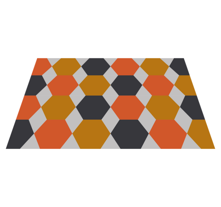 Hexagonal pattern geometric vinyl rug - TenStickers
