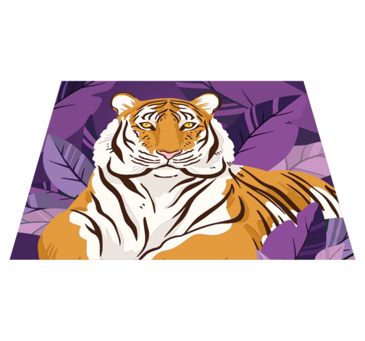 Tiger Illustration animal mat - TenStickers