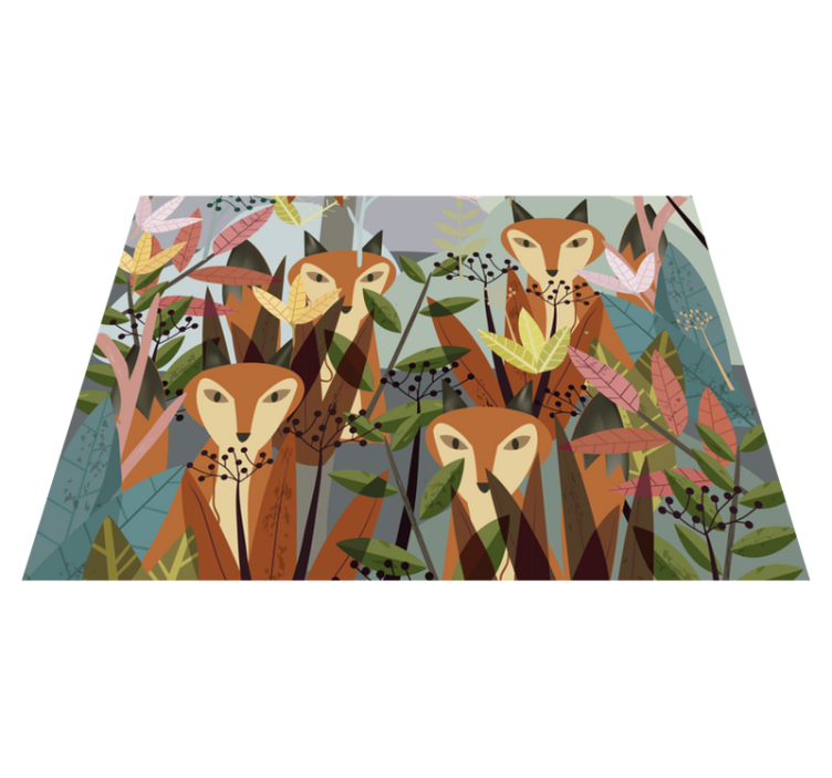 Forest fauna art animal vinyl rug - TenStickers