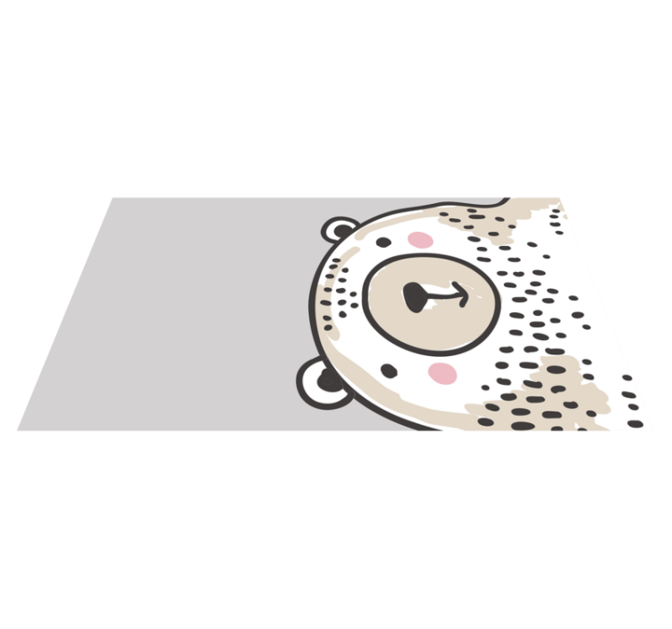 Bear face shape kids vinyl rug - TenStickers