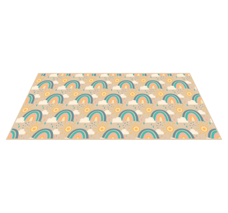 Cheerful rainbow pattern children's vinyl rug - TenStickers
