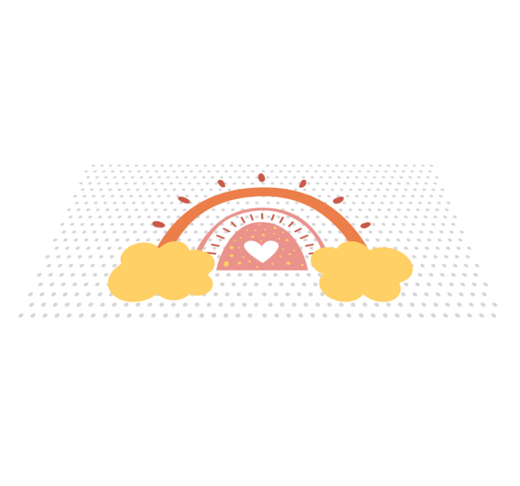 Rainbow cloudscape nursery vinyl rug - TenStickers