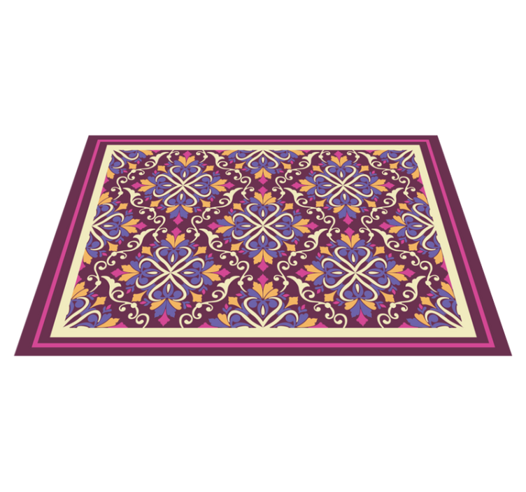 Ornate tile pattern geometric vinyl rug - TenStickers