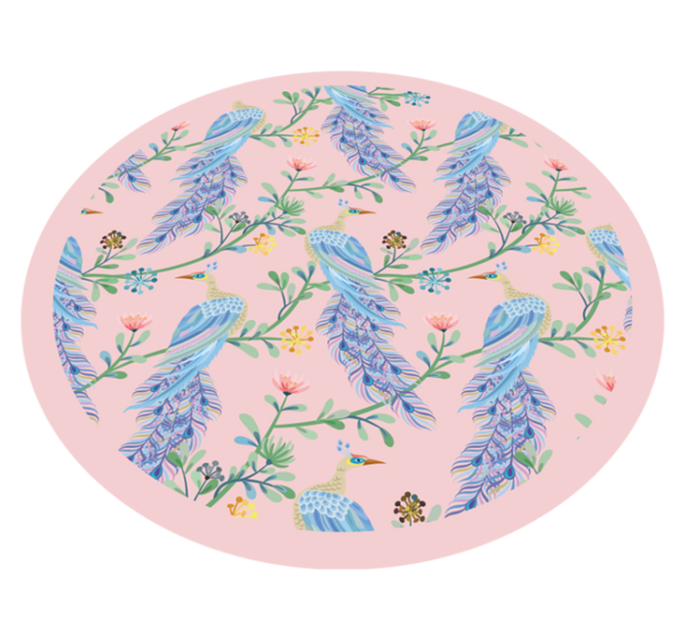 Feathered Botanicals floral vinyl rug - TenStickers