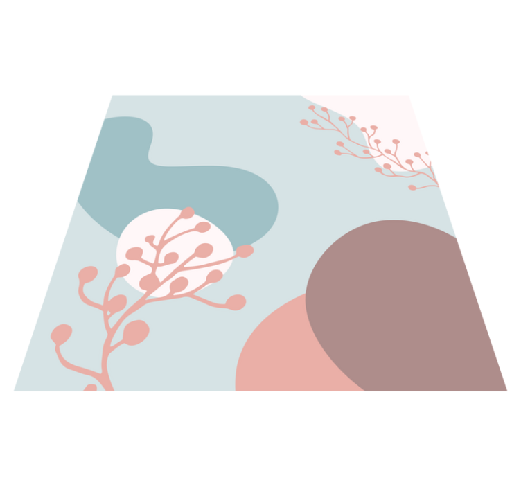 Abstract Botanical Shapes floral vinyl rug - TenStickers