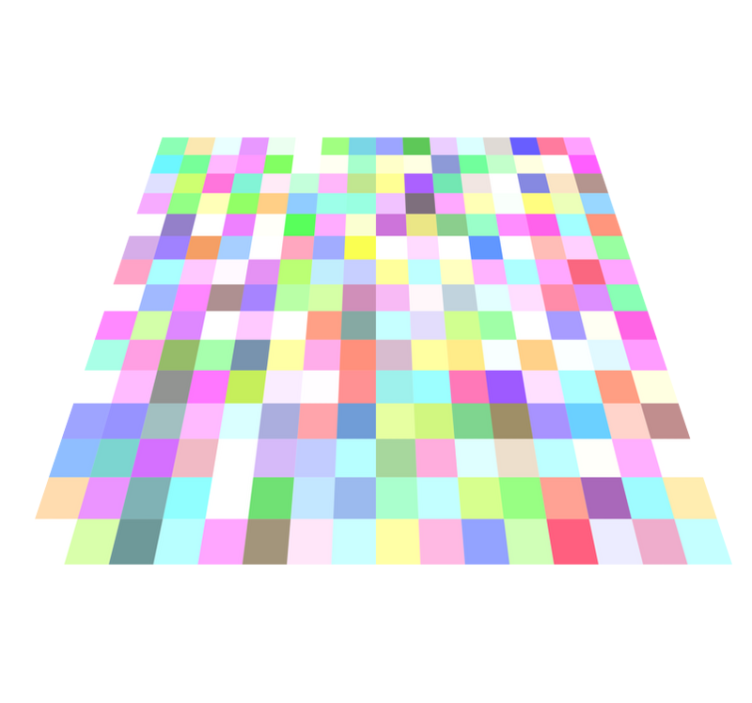 Colorful Squares Pattern geometric vinyl rug - TenStickers