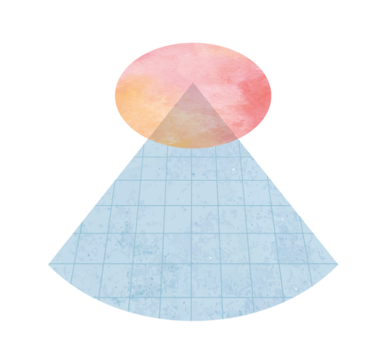 Geometric Gradient Triangle minimal vinyl rug - TenStickers