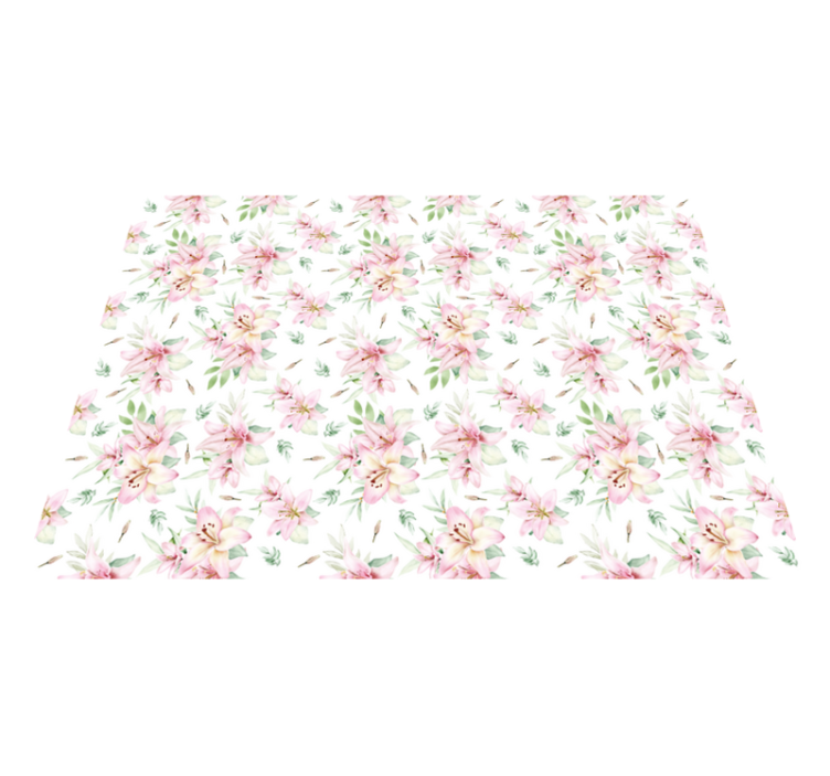 Botanical Bloom Sophistication floral vinyl rug - TenStickers