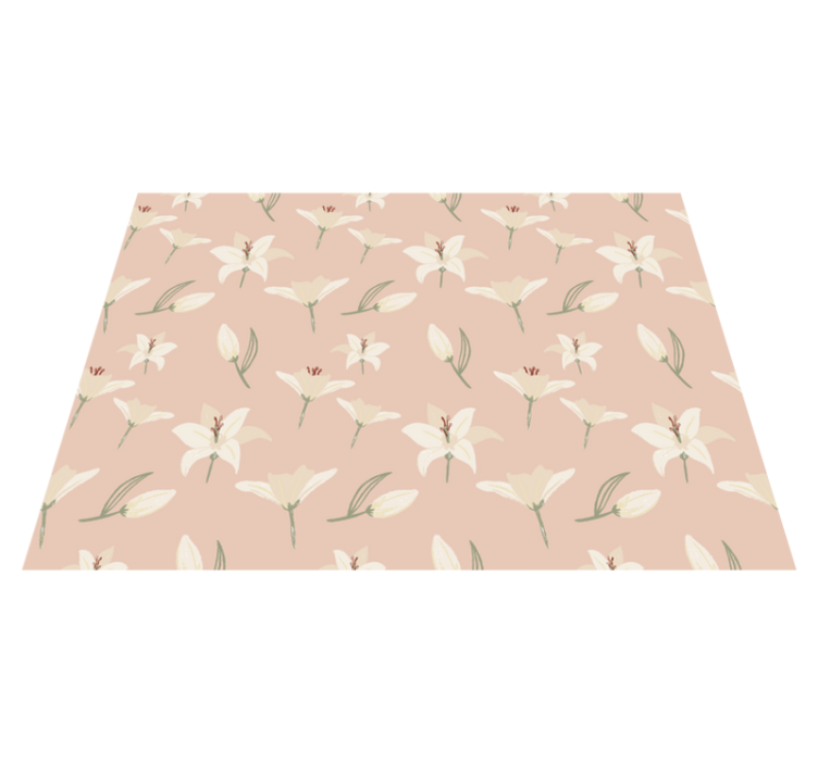 Botanical Soft Hues Grace floral vinyl rug - TenStickers