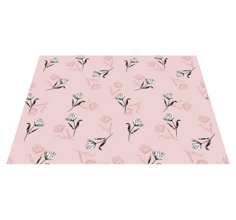 Blossom Pink Backdrop floral vinyl rug - TenStickers