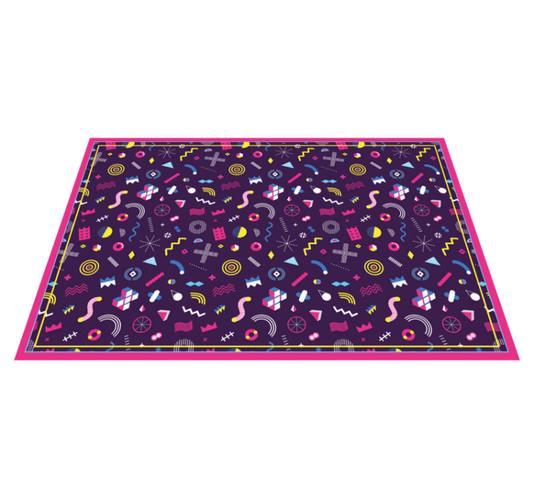 Colorful Geometric Shapes Area Rug - TenStickers