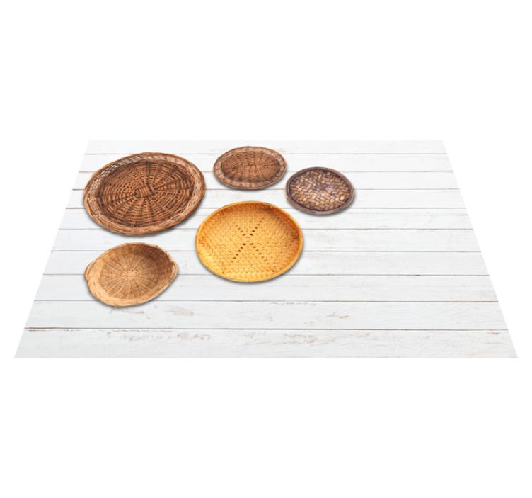 Wicker Baskets Wooden Texture - TenStickers