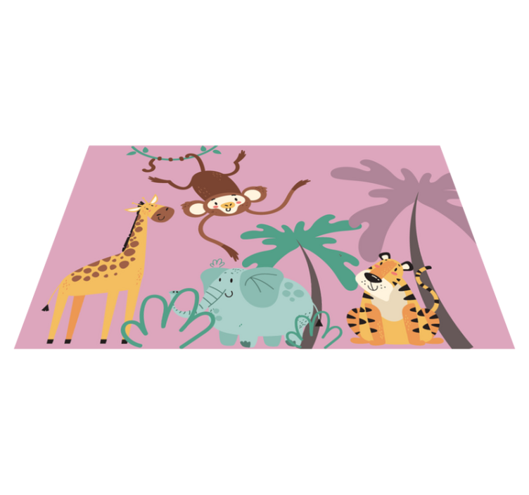 Cartoon Safari Animals Mat - TenStickers