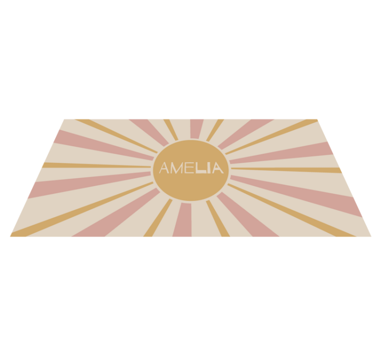 Customizable Sunburst Text customised mats - TenStickers