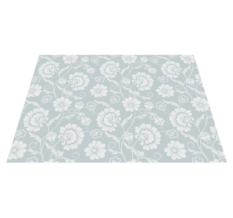 Elegant flower pattern floral vinyl rug - TenStickers