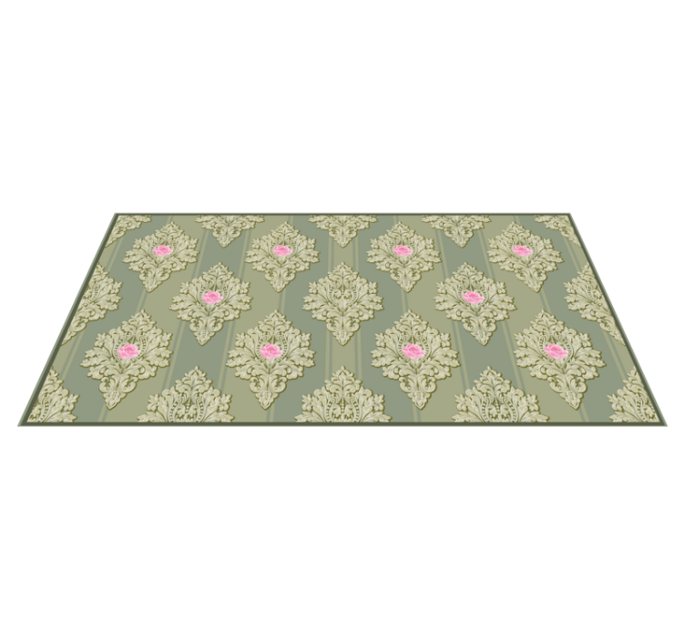 Vintage Flower Pattern Decor Floral Rug - TenStickers