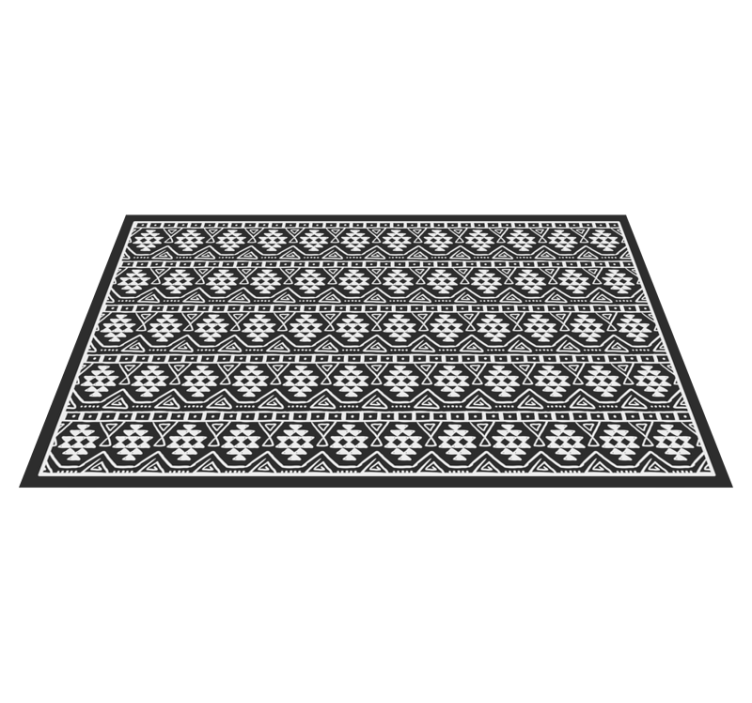 Black and white bohemian pattern ethnic rug - TenStickers
