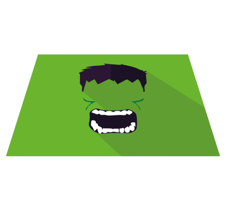 Green superhero vinyl rug for kids - TenStickers